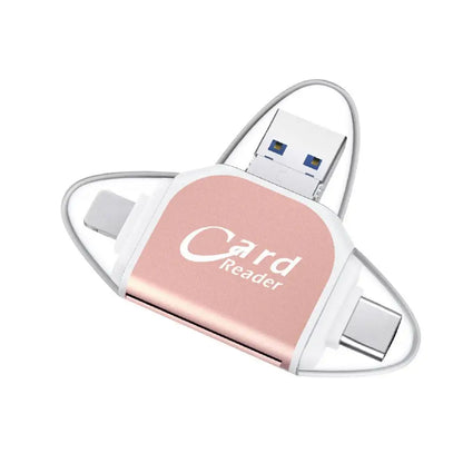 Multi-Port 4 In 1 Universal SD TF Card Reader USB Type C Hub Adapter To View Camera Photos For iPhone Pro
