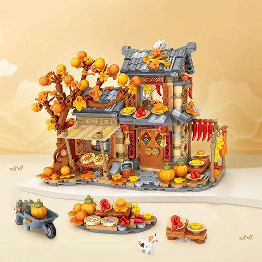 LOZ-1379 Sun Autumn Cottage Building Blocks DIY Model Wooden House Desktop Decor Adult Collectible Gift Birthday Holiday