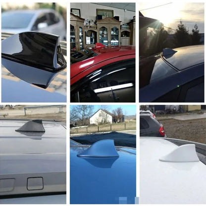 1pc Car decoration shark fin antenna for signal and radio reception, roof wing antenna modification without drilling