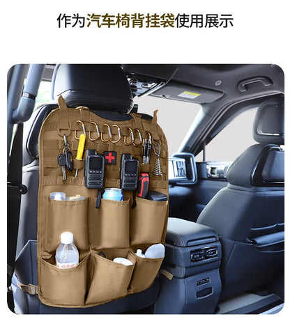 High Quality Multifunction 55*37CM 600D 6PCS In 1 Car Back Seat Tactical Hanging Storage Organizer