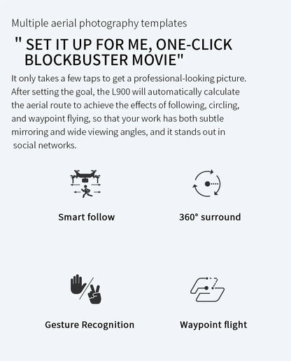 L900 Pro SE MAX GPS Drone 4K Professional Dual HD Camera 5G WIFI 360° Obstacle Avoidance Brushless Motor Rc FPV Quadcopter Dron