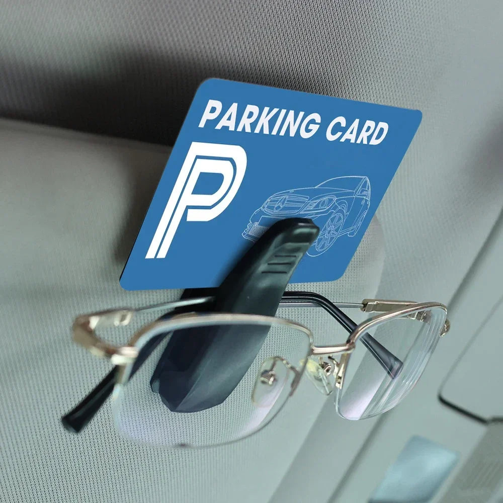 2/1pcs Auto Sun Visor Glasses Box Sunglasses Clip Card Ticket Holder Stand Universal Fastener Case Eyeglasses Car Accessories