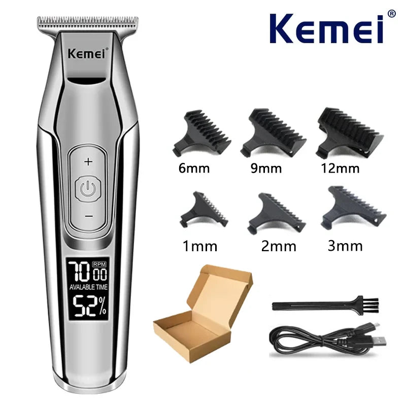 Kemei Hair Clipper KM-5027 Or Blade Trimmer for Men Adjustable Speed LED Digital Hair Clipper Carving Clippers Electric Razor