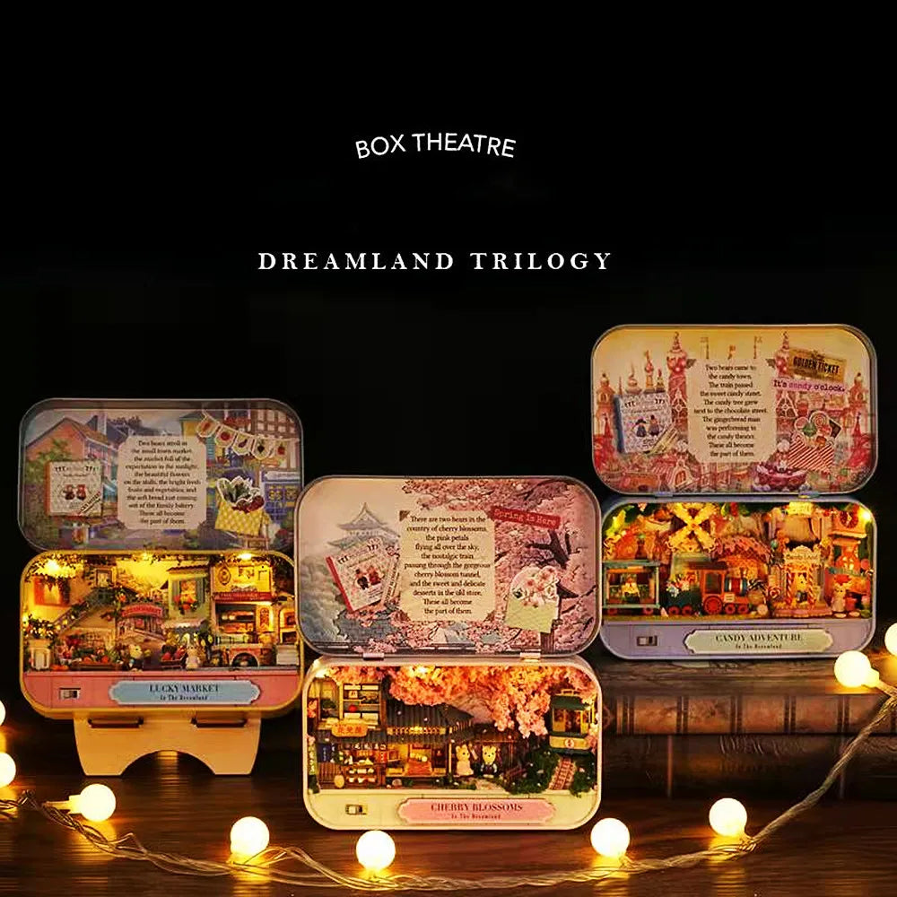 DIY 3D Doll House Handmade Funny Box Theatre Miniature Box Cute Dollhouses Assemble Kids Gift Toys