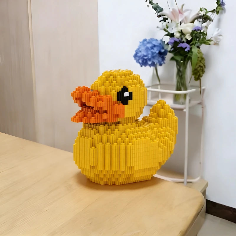 Yellow Duck Animal DIY Model Building Blocks Cartoon Pet Figures Bricks Creative Friend Girl Gift City Village