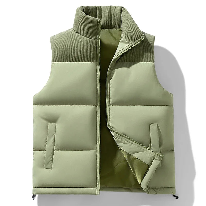 2025 Men's Vests Loose Casual Sleeveless Jacket Zipper Vests Clothes Men Vest Jackets Thick Vests Male Cotton-Padded Coats