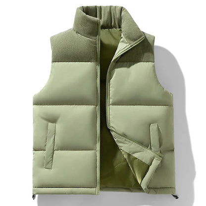 2025 Men's Vests Loose Casual Sleeveless Jacket Zipper Vests Clothes Men Vest Jackets Thick Vests Male Cotton-Padded Coats