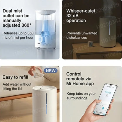 Xiaomi Smart Humidifier 2 Upgraded 4.5L High Capacity Smart Humidifier UV-C Light Air Purifier Auto Mode Quiet Home Humidifier