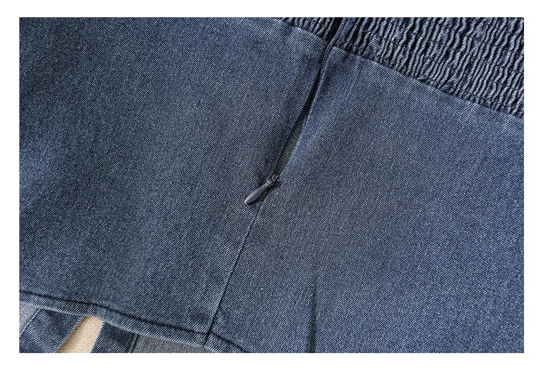 Irregular Halter Neck Denim Crop Top Women Summer Outdoor Wear with Chest Pad Slimming Sexy Girl Shirt Short Length Zipper