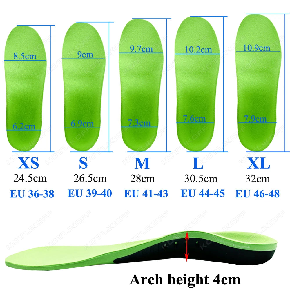 KOTLIKOFF Comfort Flat Feet Orthotic Arch Support Insoles for Men/Women Elasticity Cushioning For Running Shoes Insert Care