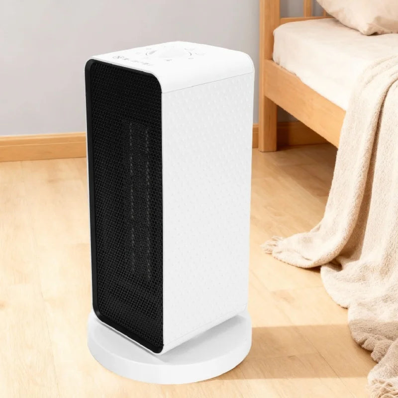 Quiet 1200W PTC Ceramic Space Heater White Portable 70° Oscillation With Thermostat Overheat Tip Over Protection