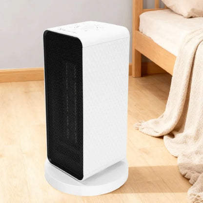 Quiet 1200W PTC Ceramic Space Heater White Portable 70° Oscillation With Thermostat Overheat Tip Over Protection
