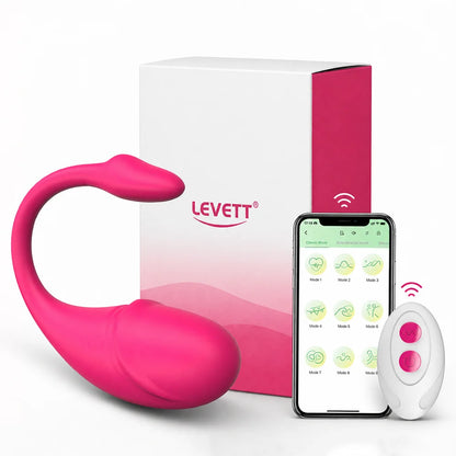 LEVETT 9 Modes Liquid Silicone Egg for Women Couples G Spot Clit Vaginal Vibrator Bluetooth APP Remote Control Adult Sex Toys