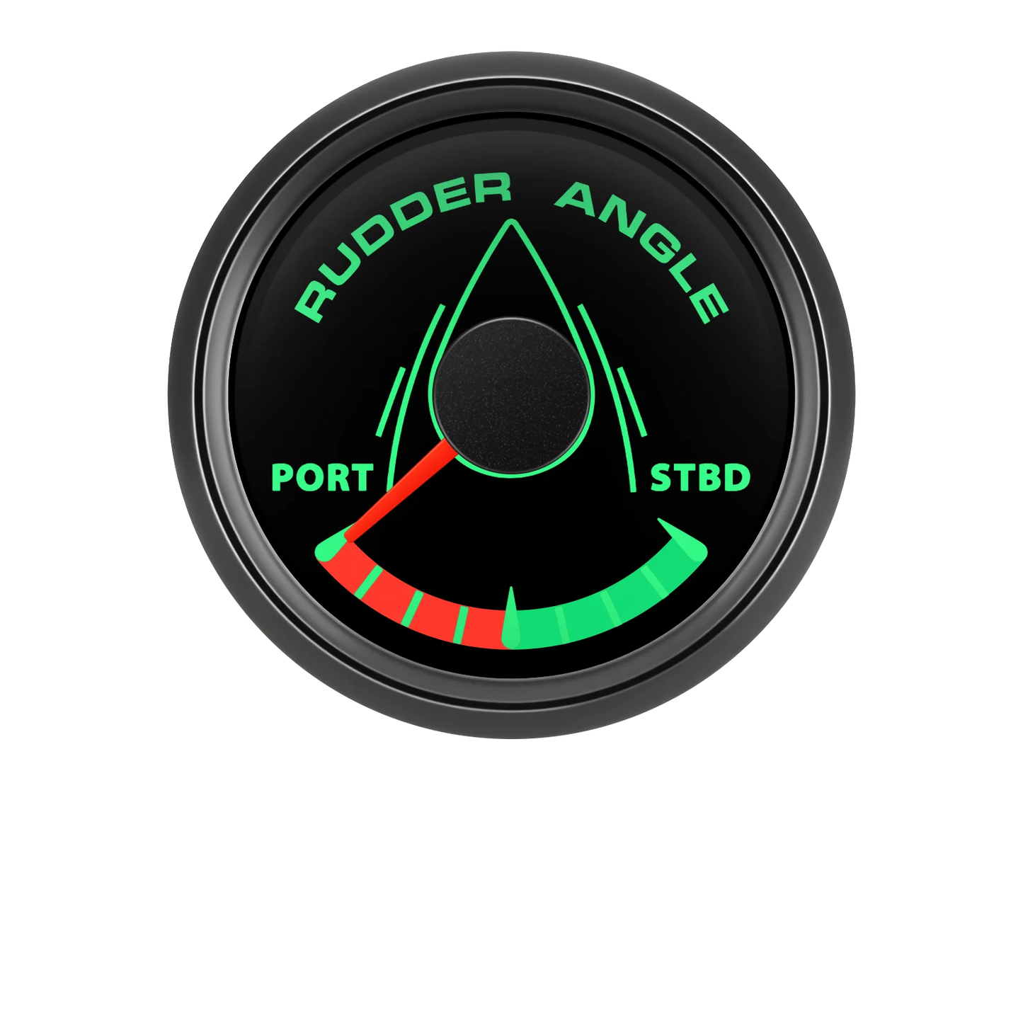 52MM Rudder Angle Indicator with 8 colors backlight Waterproof Rudder Position Gauge with Sensor 0-190ohm for Boat Yacht Marine