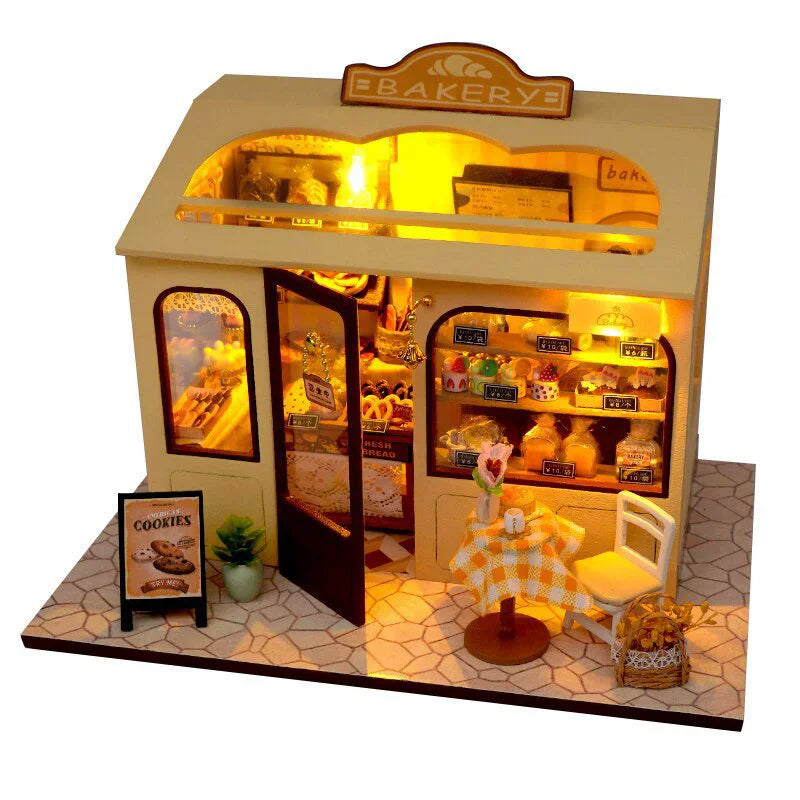 Diy  Doll House Miniature Wooden  Miniatures House Model Kit Birthday Toy Gifts