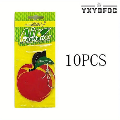 3-80pcs Fruit Car Air Freshener Natural Aromatherapy Tea Paper Hanging Perfume Vanilla Auto Parts Interior