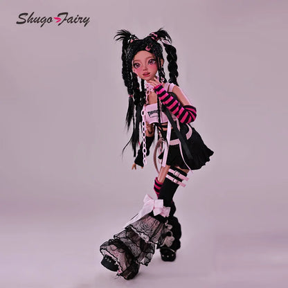ShugaFairy Emery Bjd Doll 1/4 Lolita Pink Rock Rivet Style Y2K Dreadlocks Ball Jointed Dolls for  Fullset Option
