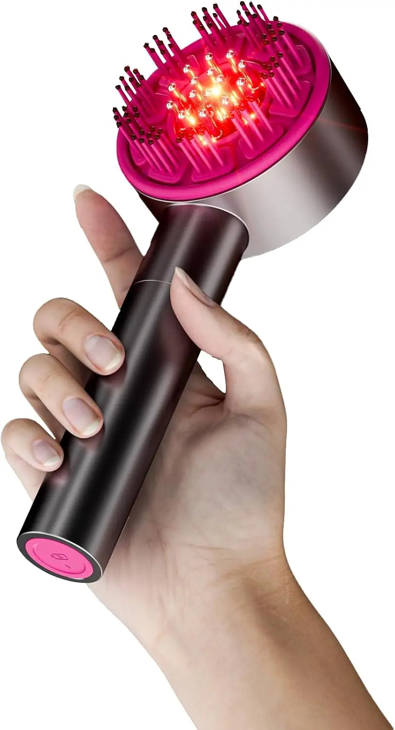 Portable Red Light Scalp Massager Comb Humanlike Shiatsu Kneading Head Massage Device For Women Men Relax Care Gift For Daily Office Travel Home SPA