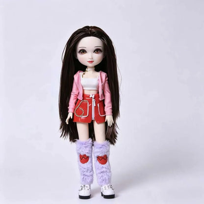 Fashion Doll Original 5-inch BJD Doll: Beiji Dihua'er Cute Art Figure with Articulated Joints and Doll Clothes