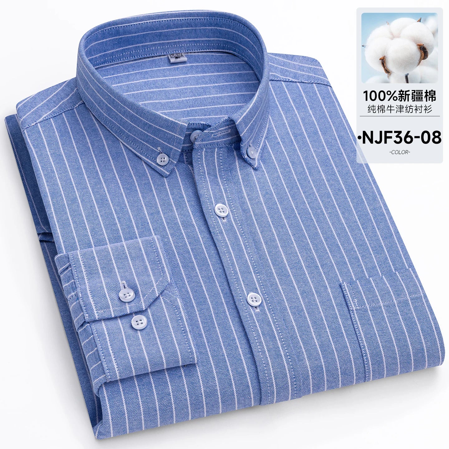 New in Tops Pure Cotton Oxford Plaid Striped Shirts For Men Long Sleeve Classic Business Formal Slim Fit Casual Designer Clothes