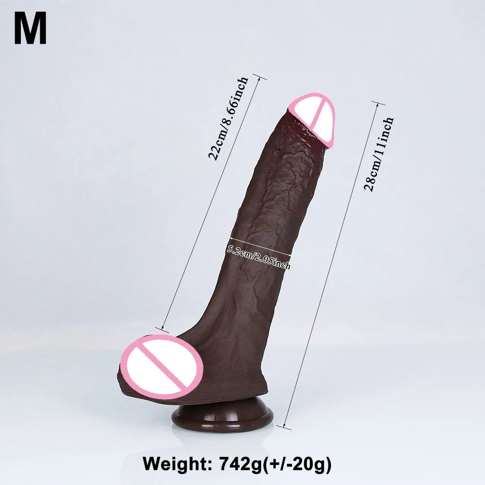 4Sizes Realistic Soft Big Dildo Double Silicone Suction Cup Penis Couples Masturbation Huge Cock Woman Man Anal Adult Sex Toy