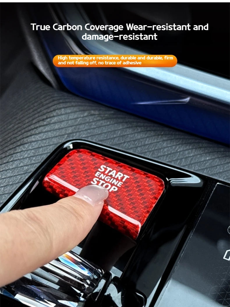 For BMW 5 7 X3 series i5i7 G45 G60 G70 2023-2026 Real carbon fiber one-key start button decorative stickers interior accessories