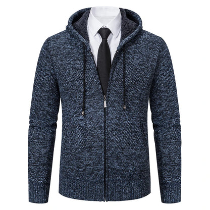 Men Sweater Jacket Winter Autumn Cold Coat Fleece Zipper Cardigan Soft Jumpers Turtleneck Warm Y2K High Quality Outerwear