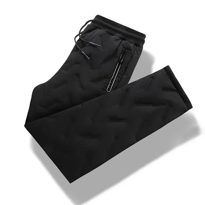 Feather Trendy Winter High-quality Thick Cotton Pants with High Elasticity Breathability Men Comfortable Warm Casual Pants Keep