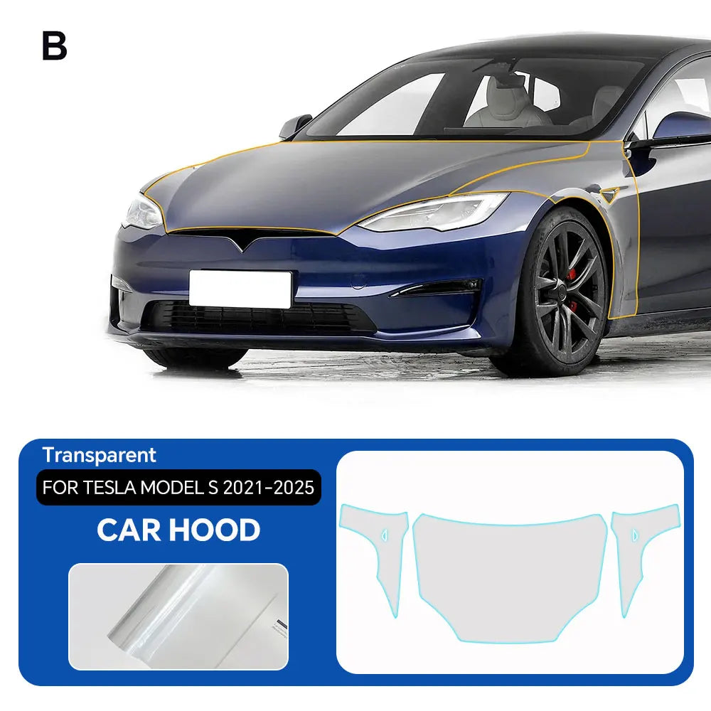 For Tesla Model S 2021-2025 TPU Car Film 9Mil Pre-Cut Paint Protection Film Full Vehicle PPF Invisible Anti-scratch Vinyl Wrap