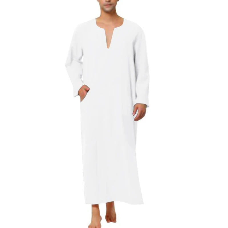 Arabic Style Minimalist Short/Long Sleeve Men's Muslim Robe Abaya Islamic Men Clothing Fashion Muslim Sets Saudi Caftan Abayat