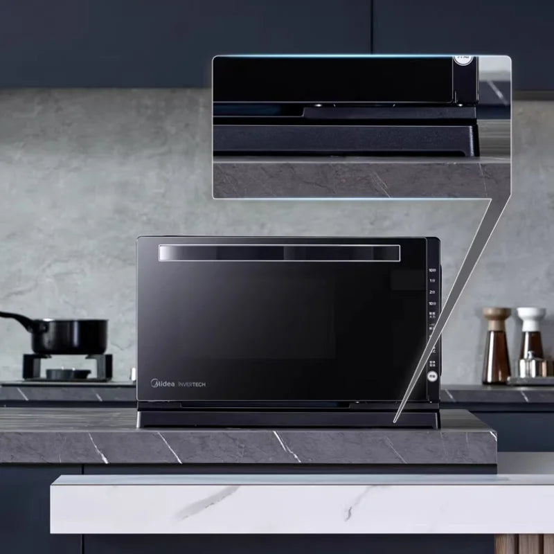 Midea M3-208E Inverter Microwave Oven, 20L Drop - Down Door Flat Plate Light Wave Grill Combo for Home