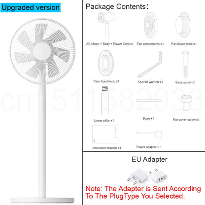 MIJIA Smart DC Inverter Floor Fan 1X Upgrade With 7-Blade,140° Wide-Angle Airflow,Low 25.6dB Noise,Wired Fan With Adapter