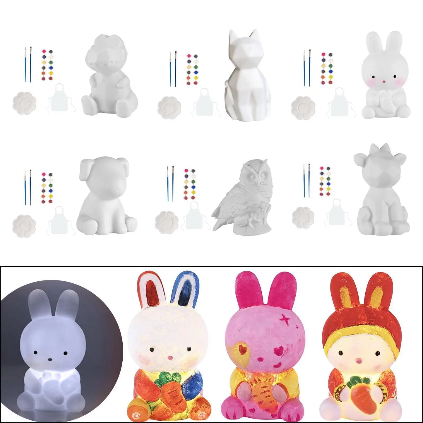 Animal Painting Kit Painting Animal Models Classroom Activities Art Set Unpainted for Girls Boys 3, 4,5,6,7,8, 9 Years Old