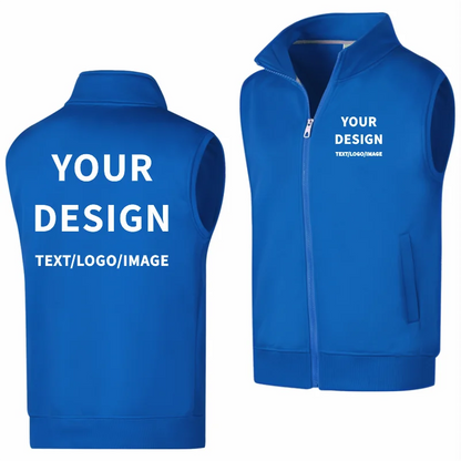Winter Velvet Warm Vest Custom Design Fashionable Solid Color Vest Printing Logo Fleece Vest Embroidery Personalized Brand