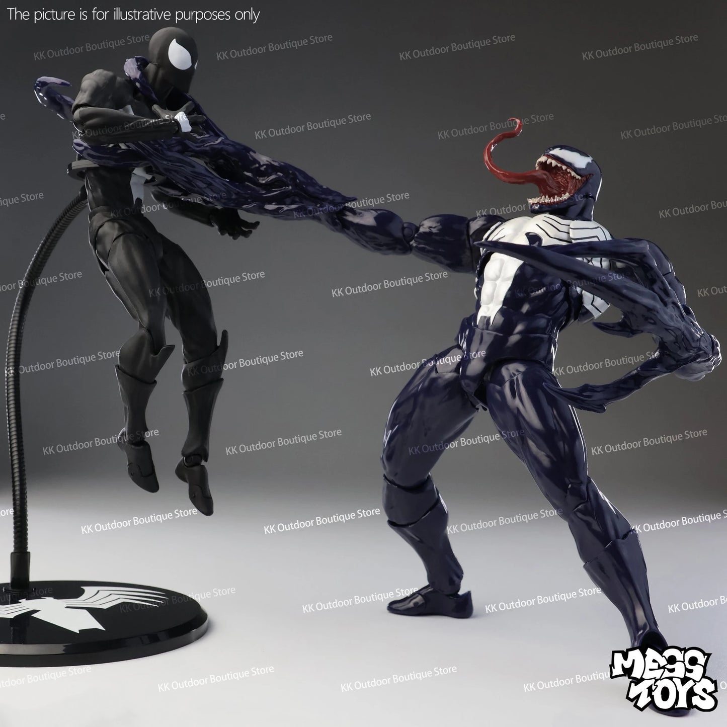 NEW Mess Toys Venom Lethal Neighbor Spider Man Symbiotic Black Suit Messtoys Spiderman Anime Action Figure Model Doll Gifts Toys