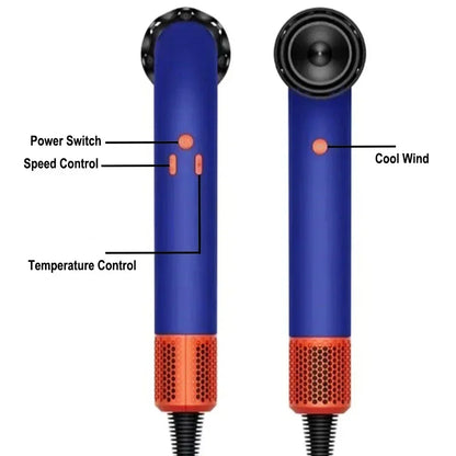 New 1 Nozzle  High Speed Negative Ion Hair Dryer with Bend Tube Nozzle Quick Drying for Family Travel Household