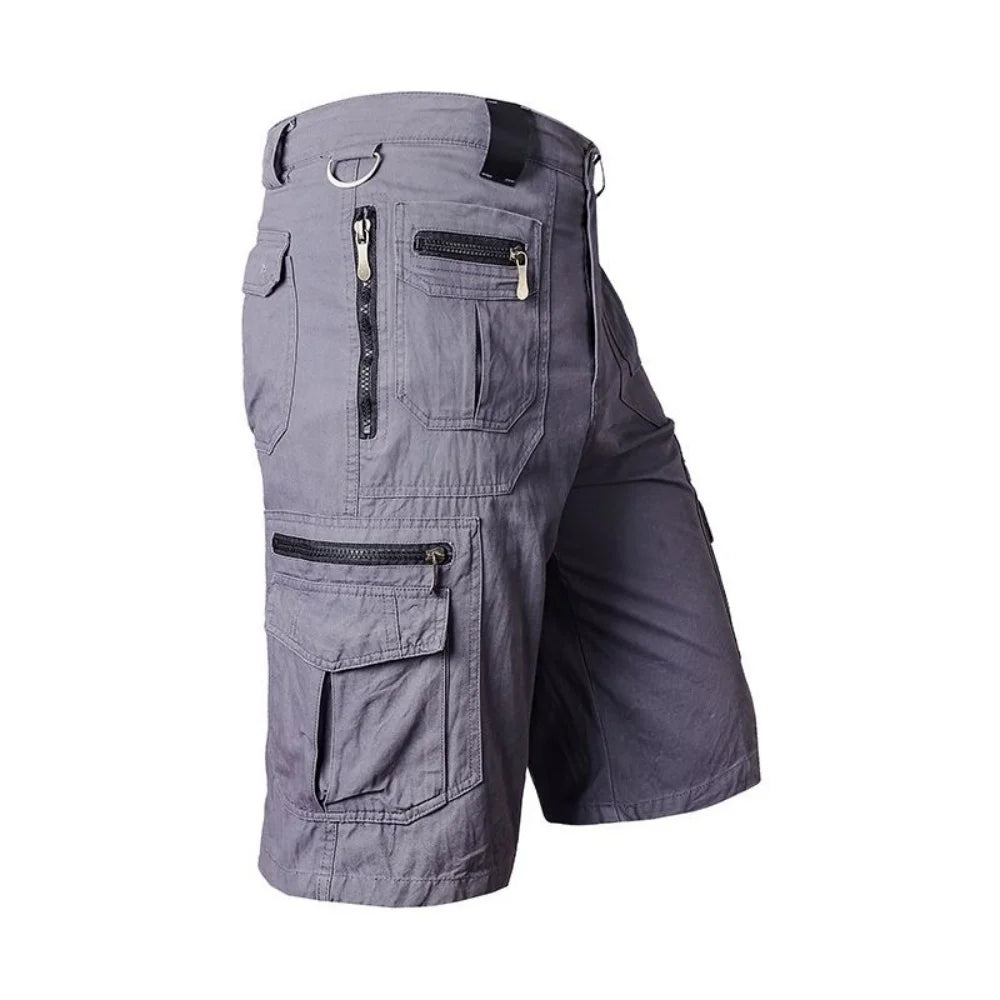 Summer breathable straight shorts men's military tactical shorts with multiple pockets workwear running pants hiking fitness ca