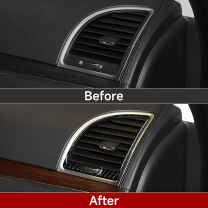 For Chrysler 300 (2011-2014) Car Center Console Gear Shift Panel Steering Wheel Cover Carbon Fiber Interior Sticker Accessories