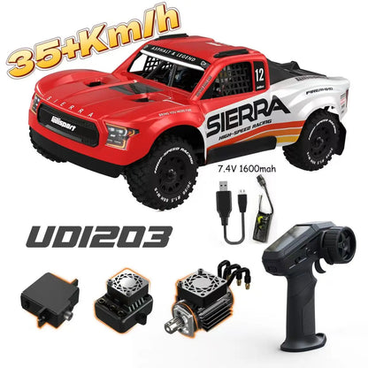UDIRC 1203PRO 1/12 RC Short Course Truck 3S Brushless 4WD All Terrain Truck RTR Gyro Center Diff 3S BAT 4-Color LED Light System