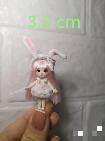 SD mini doll 3.5 cmBJD naked girl doll Kawaii girl toy DIY thumb doll