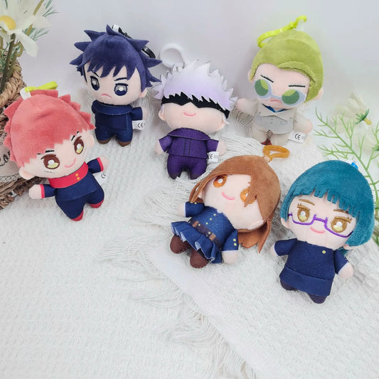 Jujutsu Kaisen Gojo Itadori Plush Keychain Anime Character Bag Charm Q-Style Stuffed Toy Pendant Gift for Boys Girls Collection