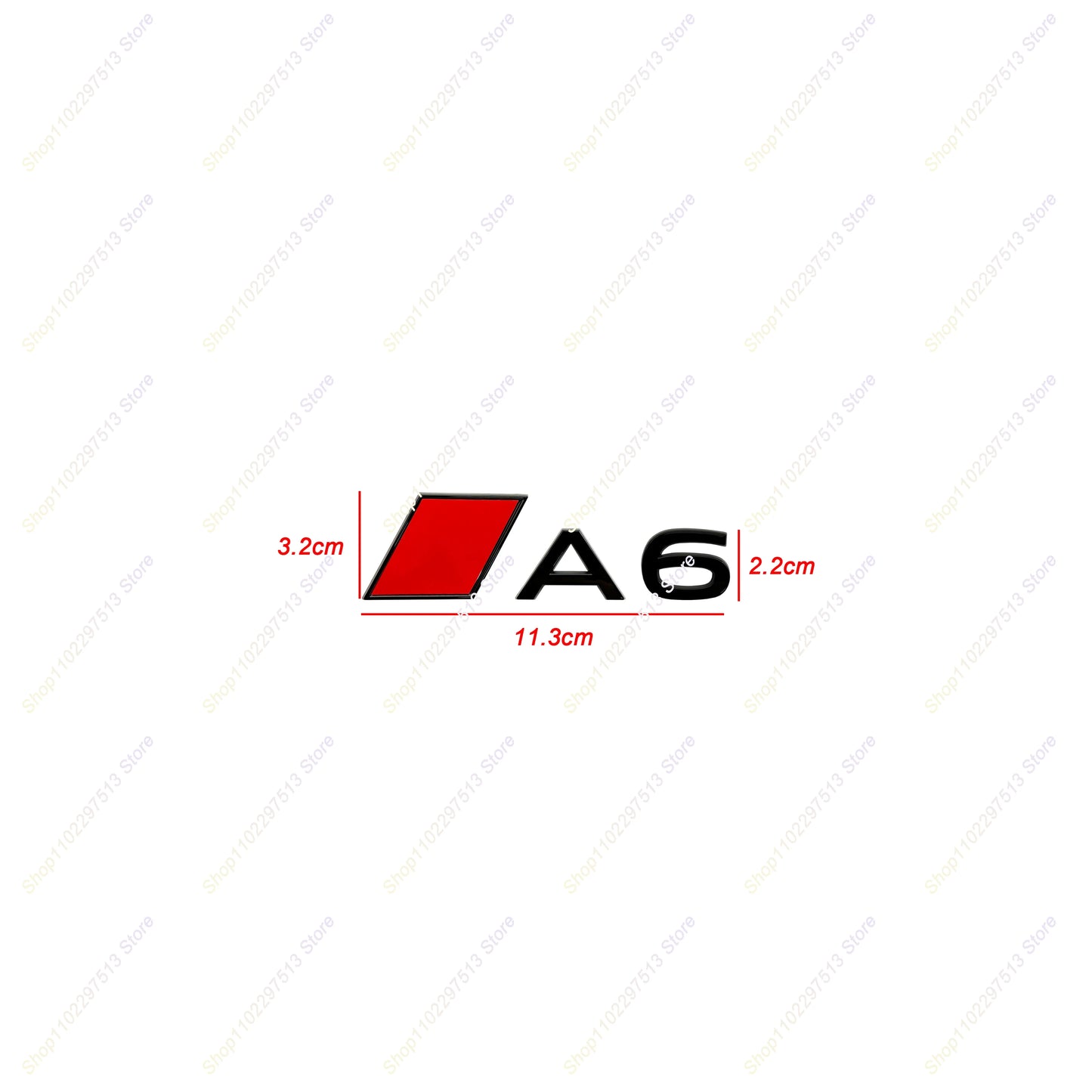New Car Fender Badge Sticker Accessories 3D Stereoscopic Glossy Black Red Block Letters Emblem For A3 A4 A5 A6 A7 A8 Series