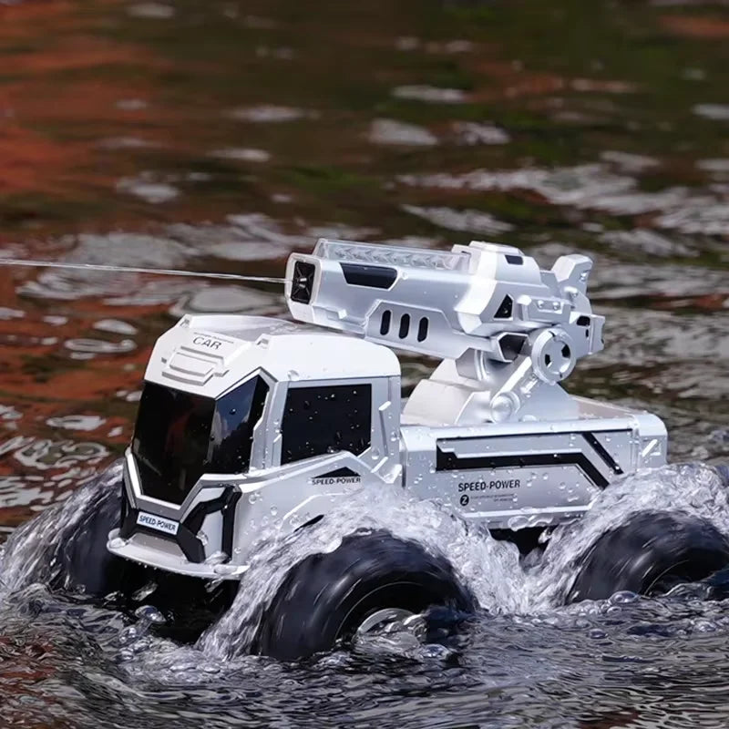 JJRC Q226 2.4G Amphibious 4WD All Terrain RC Car Waterproof LED Light Water Cannon Multiplayer Battle Kids Outdoor Electric Toy