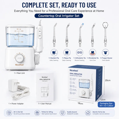 Electric Oral Irrigator Dental Powerful Oral Cleaning Agent Oral Care 600ml Oral Hygiene Teeth Cleaner with 5 Nozzles