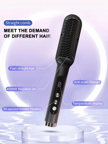 KSKIN Professional Hair Straightener 6 Gear Regulation 20 Million Negative Ion Brush Anti Scald Static Straightener Brush