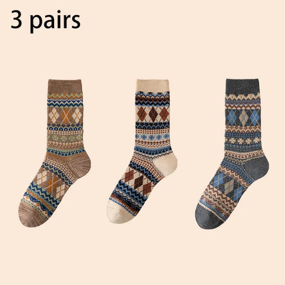 Men's Dress Socks, Cotton Crew Socks, Breathable and Sweat-Absorbing, Funky Colorful Pattern Crew Socks
