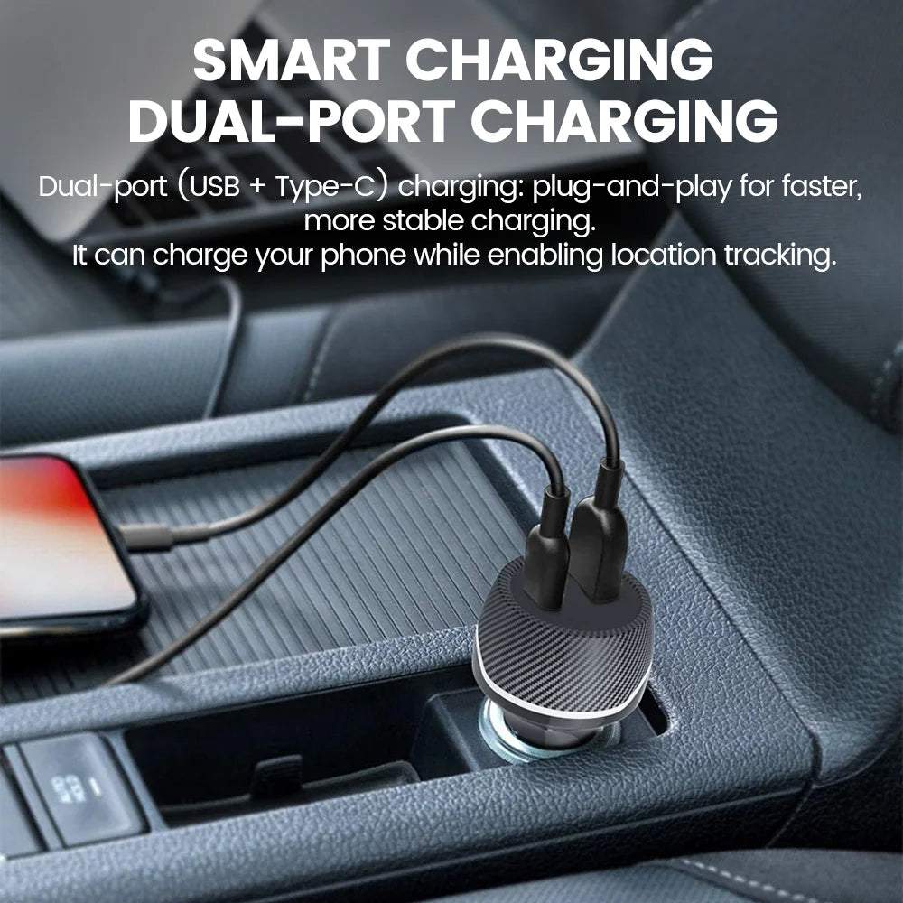 1-4Pack Universal Mini GPS Locator Track Car Charger Cigarette Lighter USB Type-C Adapter Use For iPhone IOS Apple Find My APP