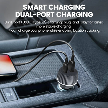 1-4Pack Universal Mini GPS Locator Track Car Charger Cigarette Lighter USB Type-C Adapter Use For iPhone IOS Apple Find My APP
