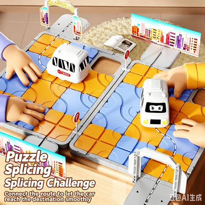 DIY City Adventure 3D Puzzle Race Track Toy Parking Lot Maze Board Game Sliding Car Brain Teaser STEM Vehicle Educational Gift