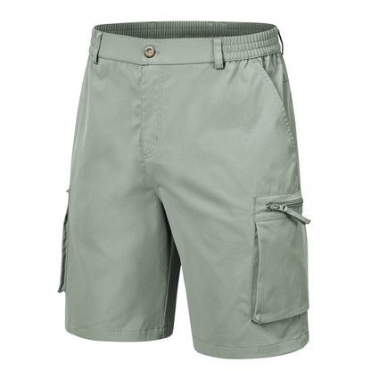 Men's Summer Breathable Cargo Shorts Loose Casual  Elastic Waist Multi-Pocket shorts Suitable for Outdoor Sports And Daily Wear